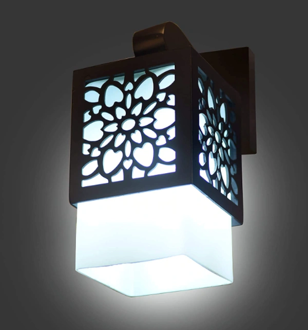 Das/P Square Shape Wooden Base Wall Pendant Light Lamp Sconce for Home,Office Decor E-27 (Bulb Not Included) (Wall Lamp, Pack of 1) - Wall Light, Dark Brown, NA